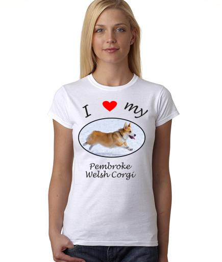 Dogs - I Heart My Pembroke Welsh Corgi on Womans Shirt